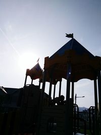 Low angle view of silhouette horse against sky