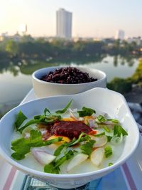 Close-up of salad served in bowl