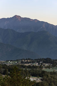 Scenic view of mountains against sky