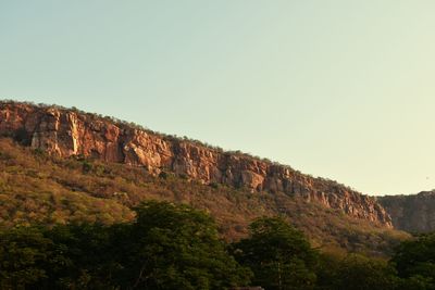 Scenic view of mountains against clear sky