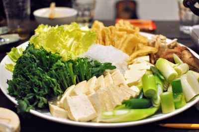 Close-up of meal served in plate