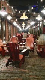 Chairs in illuminated room