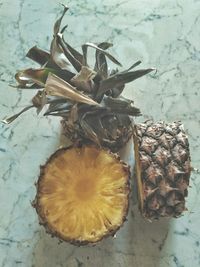 High angle view of fruits on table