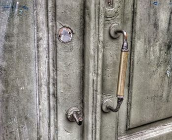 Full frame shot of old house door