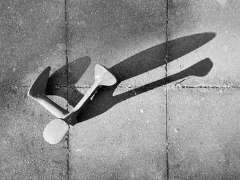 High angle view of shoes on floor