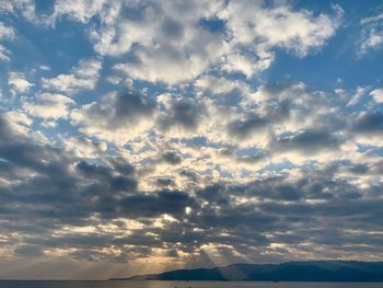 Low angle view of clouds in sky during sunset