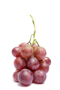 Close-up of grapes against white background