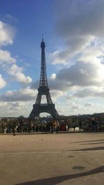 Silhouette of eiffel tower