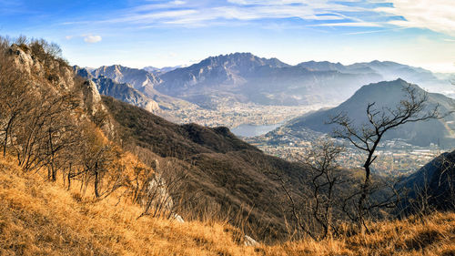 Scenic view of mountains against sky