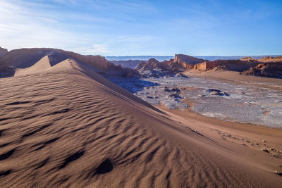 Panoramic view of desert against sky