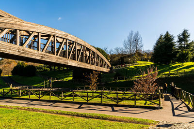 Bridge over river against sky