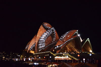 Illuminated cityscape at night