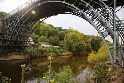 Bridge over river against sky