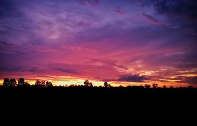 Scenic view of dramatic sky during sunset