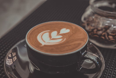 Close-up of coffee on table