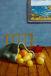 Close-up of fruits on table