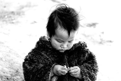 Portrait of a girl looking at camera