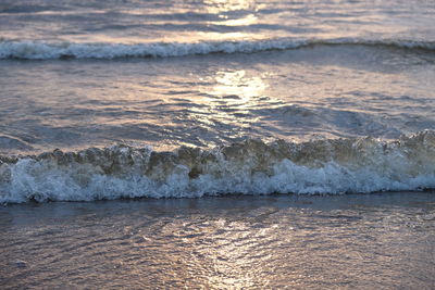 Waves rushing towards shore