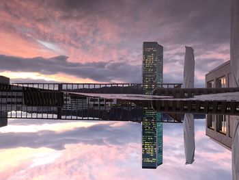 Reflection of buildings in water