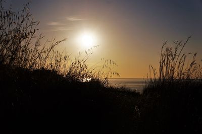 Scenic view of sea against sky at sunset