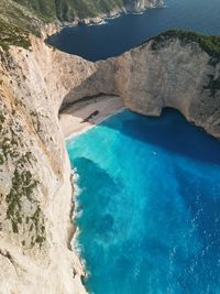 High angle view of beach