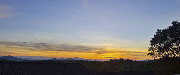 Silhouette buildings against sky during sunset