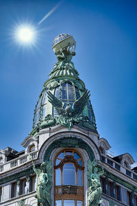 Low angle view of statue of building