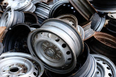 High angle view of vintage car