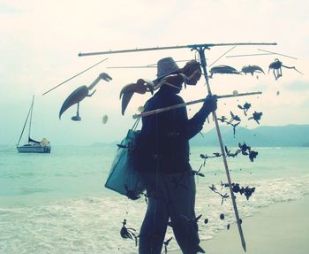 View of sea against clear sky