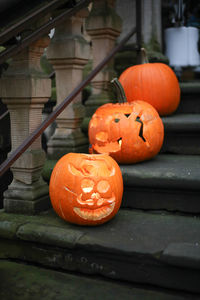 Close-up view of pumpkins