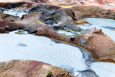 High angle view of hot spring