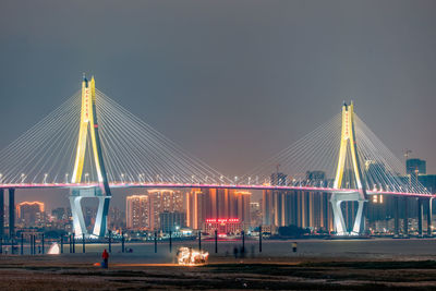 Illuminated city at night