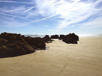 Scenic view of sea against blue sky