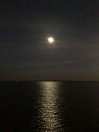 Scenic view of sea against sky at night