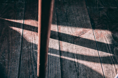 Close-up of shadow on wood