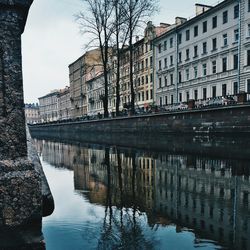 Reflection of buildings in water