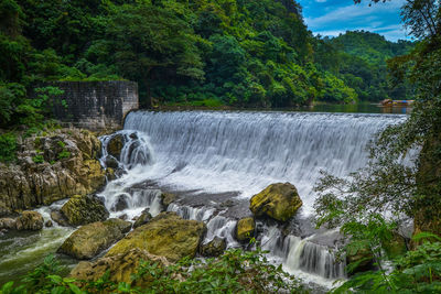 Scenic view of dam