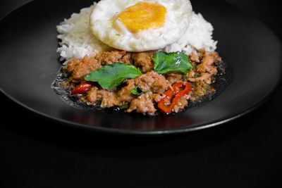 Close-up of meal served in plate