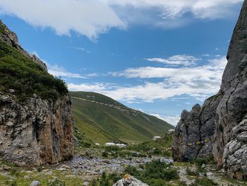 Scenic view of mountains against sky