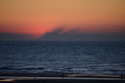 Scenic view of sea at sunset