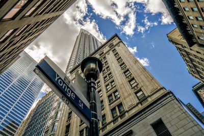 Low angle view of buildings against sky