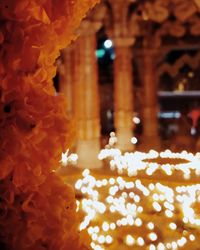 Close-up of illuminated christmas lights