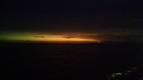 Scenic view of sea against sky at sunset