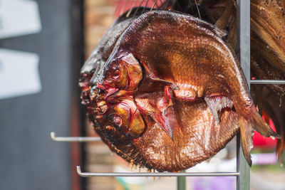 Close-up of meat for sale at market