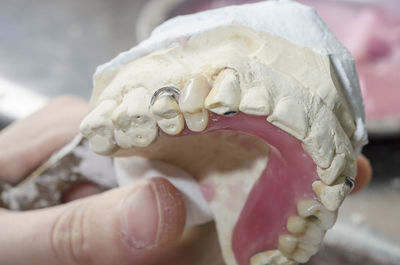 Close-up of the hand of a dentist