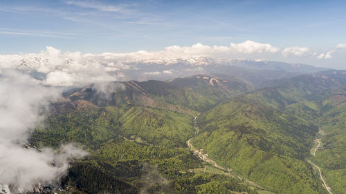 Aerial view of landscape against sky