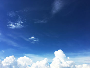 Low angle view of clouds in blue sky