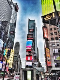 Low angle view of buildings against sky