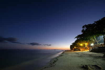 Scenic view of sea at night