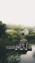 Scenic view of river against clear sky